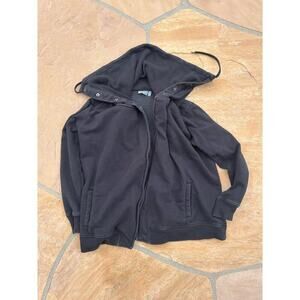 Athleta Jacket Womens Medium Black Wrapper's Delight 866693 Snap Open Front JK